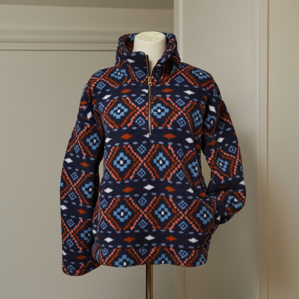 Southwest Print Cozy Sherpa Fleece 1/2 Zip Jacket | NWOT